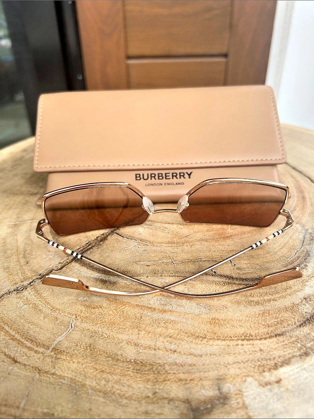 Burberry Daphne BE3133 Square Sunglasses Brown & Pink